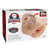 DOUBLE POUNDER VIBRATING SQUEEZE STROKER 7.75"  - LIGHT